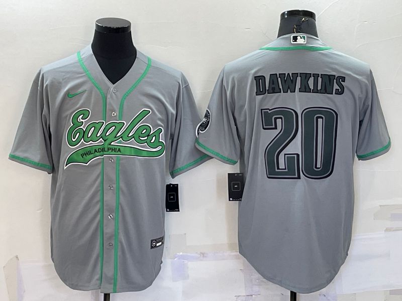Men Philadelphia Eagles #20 Dawkins Grey 2022 Nike Co branded NFL Jerseys